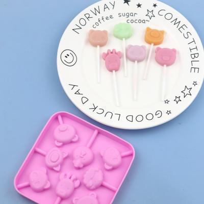 China Food Grade Disposable Thickening Jelly Fondant Mold Silicone Cake Cut Chocolate Cartoon Animal Decorating Cookie Candy Mold for sale