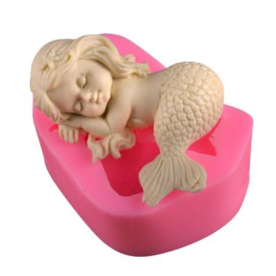 China Disposable Cute Fish Mermaid Shaped Silicon Curing Cookies Dessert Jelly Candy Chocolate Gumpaste Mold 3D Baking Cake Molds Silicone for sale