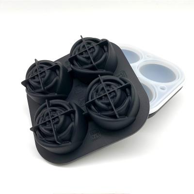 China 3D Diamond Ice Mold Tray Silicone Disposable Ice Cube Mold For Rose Flower Chocolate Cake Molde Whiskey Cocktails Drinks Iced Tea for sale