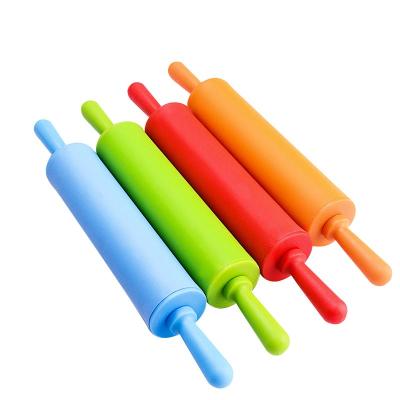 China B2- 7 Disposable Kitchen Baking Rolling Pin Plastic Nonstick Silicone Flour Tool Pasta Cookie Dough Handle Baking Pin for sale