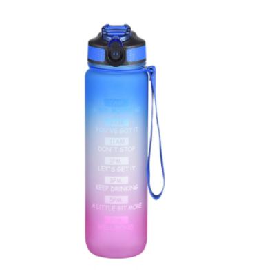 China 32oz Fitness Sports Stocked Motivational Water Bottle with Time Marker, BPA Free Tritan Plastic, Flip Top Leakproof, for Gym, Outdoor, for sale