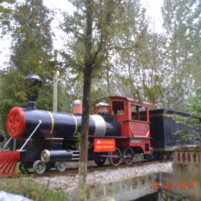 China Electric Tourist Attraction Garden Track Train Diesel Guided Locomotive Ride for sale