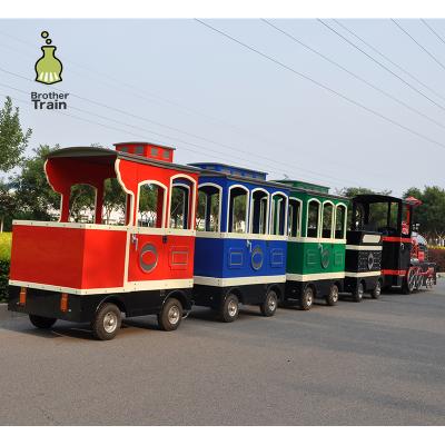 China Double Hydraulic System Stepless Speed ​​Adjustment Amusement Zoo Garden Classic Tourist Train for sale