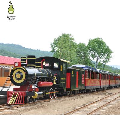 China Tourist Attraction Resistance Brake Kids Electric Amusement Orbit Sightseeing Train Rides for sale