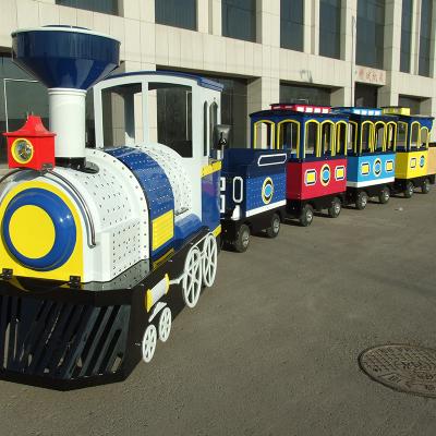 China FRP & steel factory supply train trackless amusement electric train for kids for sale