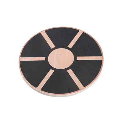 China Custom Logo Yoga Fitness Training Wooden Exercise Wobble Desk Standing Balance Board for sale