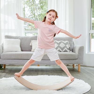 China Entertainment Balance Wooden Curvy Board For Kids Children Wooden Balance for sale