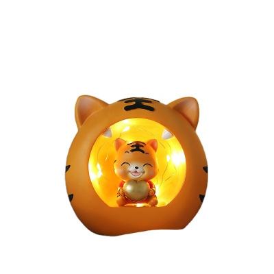 China Wholesale Africa Decorative Gifts Tiger Year Resin Opens New Year Cute Tiger Ornaments Creative Home Money Box for sale