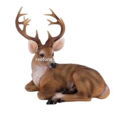 China China Resin Deer Craft 2020 Outdoor And Indoor Animal Statue Elks Christmas Reindeer Sitting Statue For Home Decoration for sale