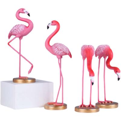 China Europe Hot Selling Resin Opens Nordic Home Decoration Flamingo Figurine Customized Bird Desktop Decoration March 2021 Auspicious Expo for sale