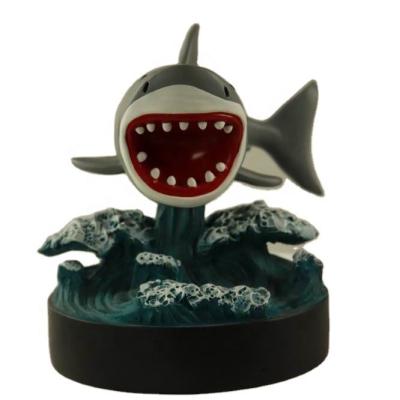 China Africa Head 6 Inch Kawaii Shark Flip Toys Resin Opens Toys Blue Waves Toys For Children Children's Day Gift for sale