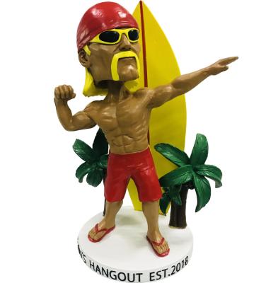 China Hot selling custom made hogan jerk hogan jerk China quality tropical style WWE Hawaii tropical style WWE figures surfboard dolls for sale