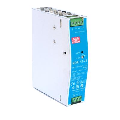 China Taiwan MeanWell Power Supply NDR-75-24 NDR-75-12 NDR-75-48 12V 24V 48V DC Rail Power Box Switching 32*125.2*102mm for sale