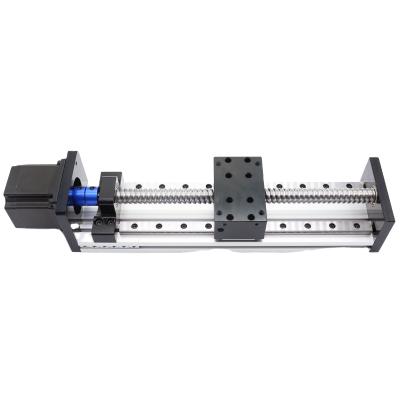 China 200mm 1605/1610 ball screw stroke 200mm with NEMA 23 stepper motor kit double guide precision lead screw sealed low cost linear stage for sale