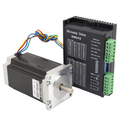 China 57hs Hybrid 2 Phase 2.4Nm 4.2A 2 Micro Stepper Motor NEMA 23 CNC Stepper Motor Driver Kit DM542 57HB102L4-30DA for sale