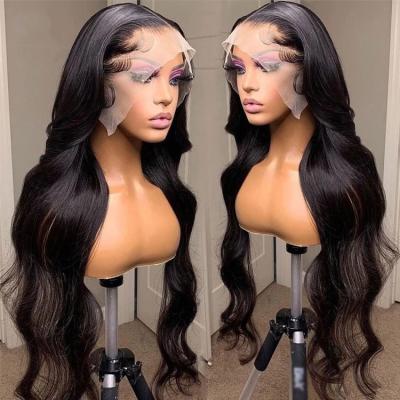 China 150% Density Body Wave Human Hair Black Body Wave 150% Cuticle Aligned Lace Front Wigs for sale