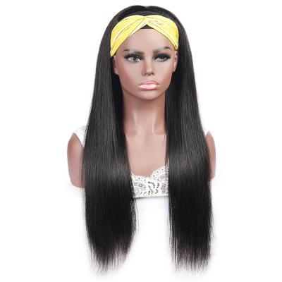 China Silky Straight Wave Natural Remy Hair Cheap Wholesales Machine Made Human Wig Straight Headband Wigs For Black Women for sale