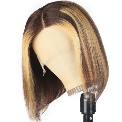 China Bobo 4X4 Wholesale Brazilian Remy Hair P4/27 BoBo Lace Front Human Hair Wigs for sale