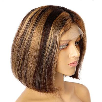 China 100% Remy Hair P4/27 Bobo Hair 4x4 Lace Front Wigs Human Hair Wigs for sale