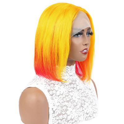 China Bob Wave Natural Hair Brazilian Wigs Hair Lace Front Color Bob T Part Wig Hair Wigs for sale