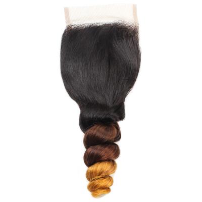 China Loose T3 Hair Braids Extension T3 Loose Wave 100% Virgin 4x4 HD Lace Closure for sale