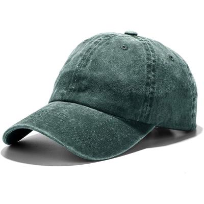 China COMMON White Washed Vintage Hats Women Olive Six Panel Low Profile Distressed Baseball Cap Plain Dye Dyed Cotton 6 Panel Hat Unisex for sale