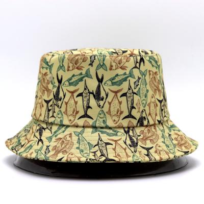 China Custom Printed Picture OEM Sublimation Nylon Polyester Fall Fishing Bucket Hat for sale