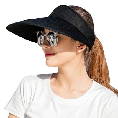 China Custom Big Brim Women Sun Visor Hats Character Summer UV Protection Beach Sun Visor Hat for sale