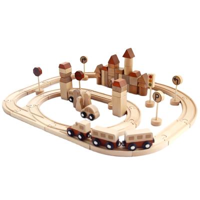 China Slot Montessori wooden toy train most popular high quality train toy train classic luxury train toy for sale