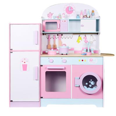 China Kitchen Wooden Toys for Children Girls Kitchen Toys Wooden Set Large Kitchen Set Toy for sale