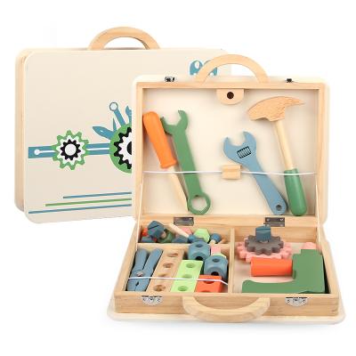 China MODEL TOY New 33pcs Wooden Toolbox For Pretend Play Boys And Girls Educational Toys Wooden Pretend Play Toys for sale