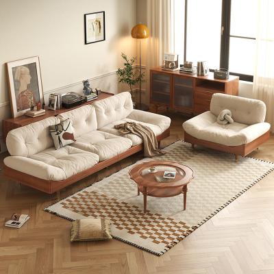 China Modular Modern Living Room Apartment Cloud Fabric Wood Couch Sofa Set Furniture for sale