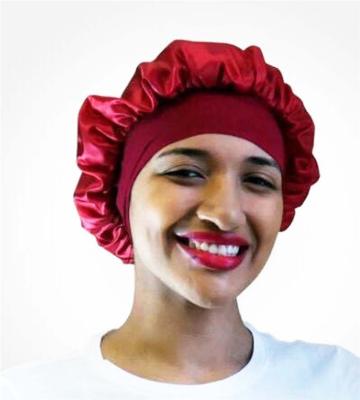 China Dobby Women Silky Layered Satin Sleep Hat One With Elastic Band Premium Bandana for sale