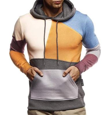 China Breathable Casual Hooded Comfortable Print Creativity Men's Patchwork Sweatershirt Autumn Long Sleeve Clothing for sale