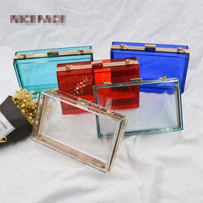 China New Vintage Summer Women's Bag Fashion Diagonal Multicolor Acrylic Transparent Solid Color for sale