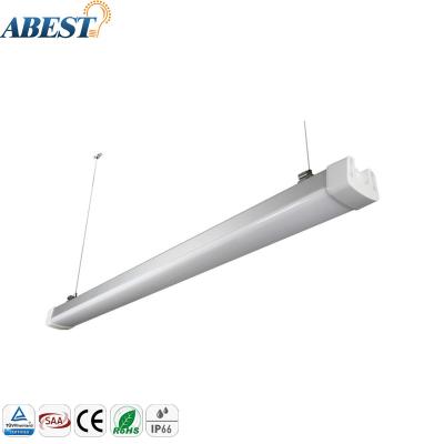 China Warehouse led strip tri-proof linear fixture ip65 tri-proof led light 40w 60w 80w led garage light for workplace lighting for sale