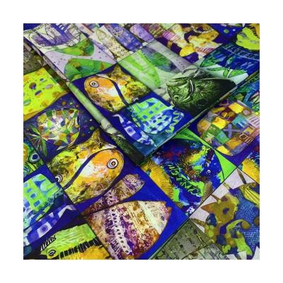 China Best Plain Cotton Poplin Fish Print Fish Print Fusible Custom Digital Printing Weird 100% Cotton Fabric for sale