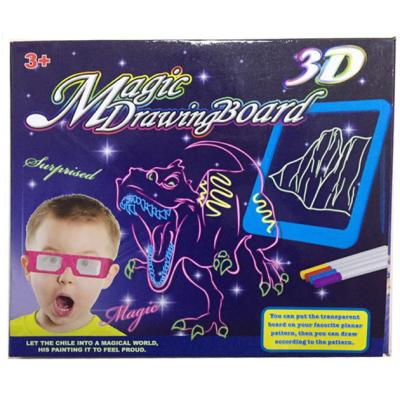 China Plastic Kid Funny Game Led Performance With Glass 3D Led Drawing Board for sale