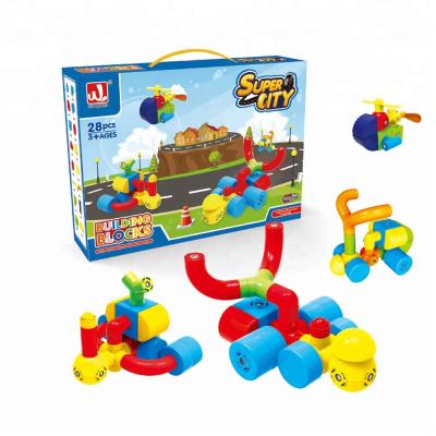 China Construction Toy 28 PCS Changeable Magnetic Pipeline Puzzle Blocks Toys Building Blocks Plastic Magnetic Toy For Children for sale