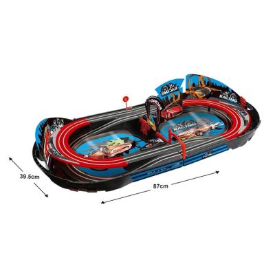 China Foldable 1:59 JJ Slot Racing Car Toys Easy Carry Battery Operated Miniature Racing Car Racing Track Set for sale