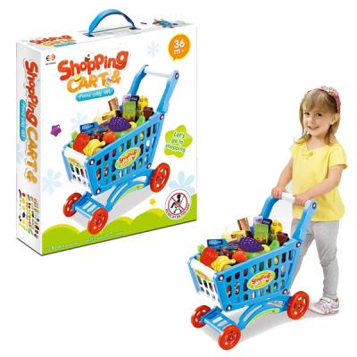 China Shopping Cart Toy Pretend Play Store Game 80 Pieces Cargo Shopping Carts Set For Toddlers for sale