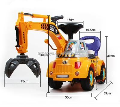 China Safe Sliding Car Huge Outdoor Toy Sliding Excavator Toy Kids Ride On Toy Excavator for sale