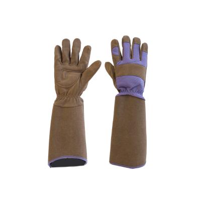 China Work Protection Gardens Leather Gardening Gloves For Women And Men Thorn And Cut Proof Garden Work Gloves With Suitable Long Heavy Duty Gauntlet for sale