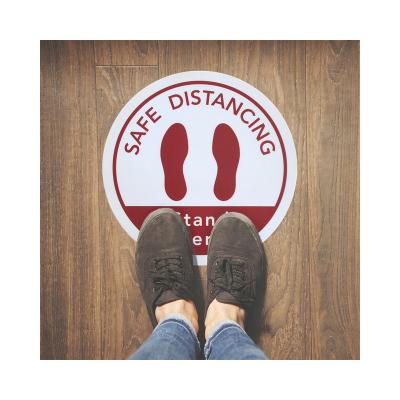 China Hot Selling PVC Floor Sign Sticker PVC Distant Warning Safety Keep Distance Floor Sticker for sale