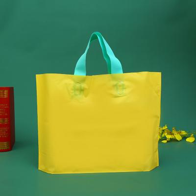 China Eco-friendly waterproof multiple color biodegradable frosted plastic shopping bag with handle for sale