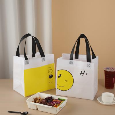 China New Hot Selling Eco-friendly Portable Nonwoven Oilproof Take Out Bags Recyclable for sale