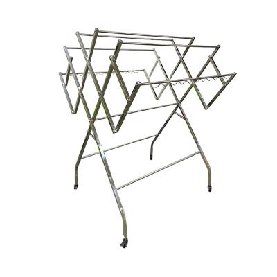 China MATCHABLE PROPERTY can be customized manufacturer direct balcony mannequin home drying comforter rack stainless steel floor mobile folding clothesho for sale