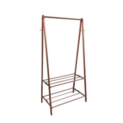 China Customized Aluminum Alloy Folding Hanger Bedroom Hanger Rack Clothes Display Rack for sale