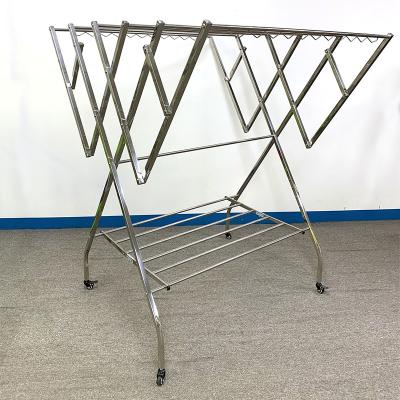 China Contemporary Customizable W Type Outdoor Foldable Stainless Steel Hanger Display Clothes Drying Rack for sale