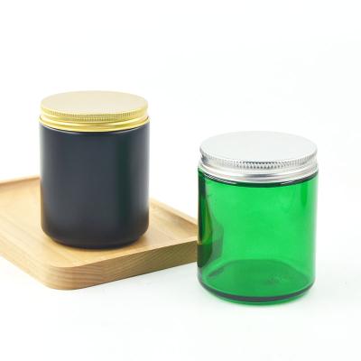 China New Soil Morden Sampling Bottle 100ml 250ml 500ml Mouth Amber Green Black Brown Wide Jar Glass Jars For Candle for sale